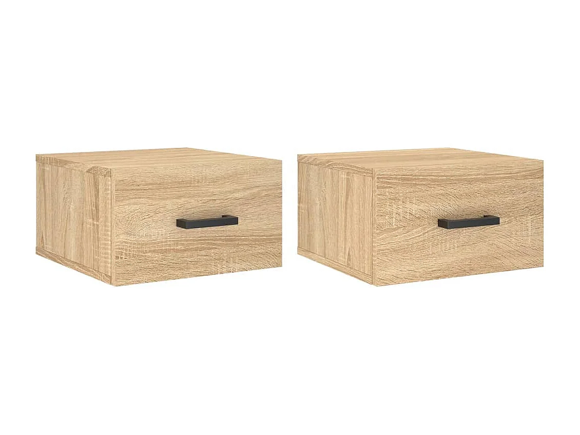Mesas de cabeceira parede 2 pcs 35x35x20 cm cor carvalho sonoma
