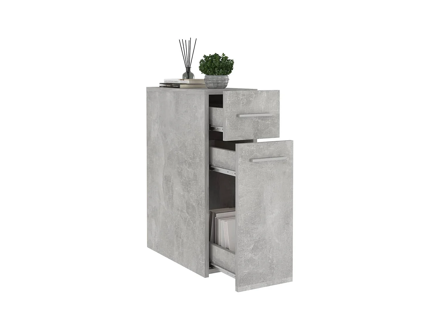 Apothekerskast 20x45,5x60 cm bewerkt hout betongrijs
