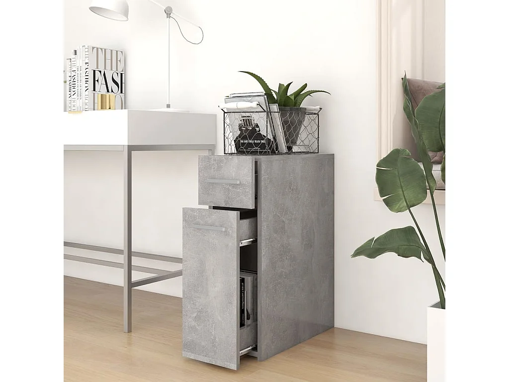 Armoire d'apothicaire Gris béton 20x45,5x60 cm Bois ingénierie