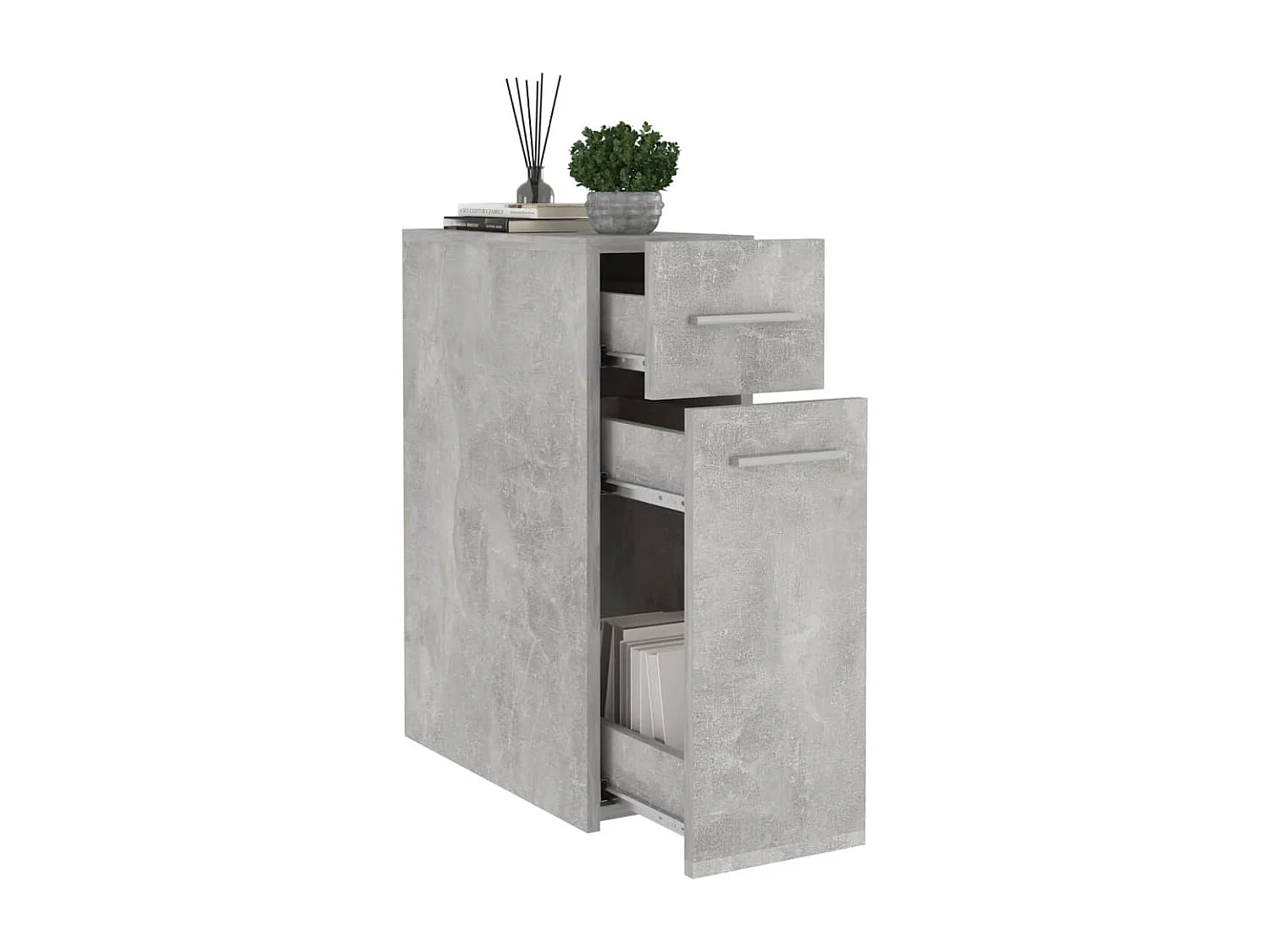 Armoire d'apothicaire Gris béton 20x45,5x60 cm Bois ingénierie