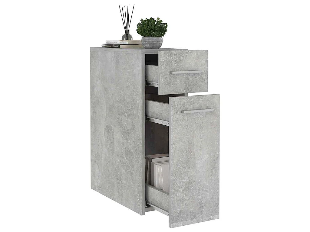 Armoire d'apothicaire Gris béton 20x45,5x60 cm Bois ingénierie
