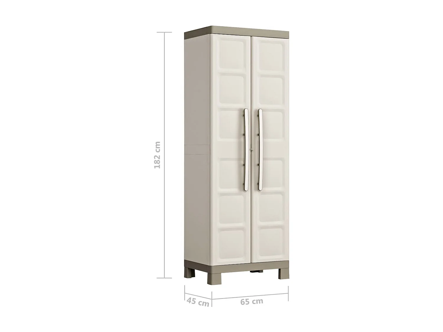 Armoire de rangement polyvalente Excellence Beige et taupe 182cm