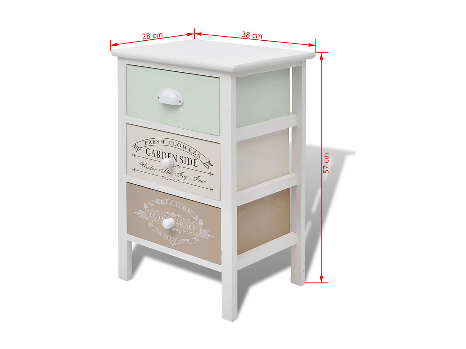 Beistellschrank mit 3 Schubladen Französischer Stil Holz