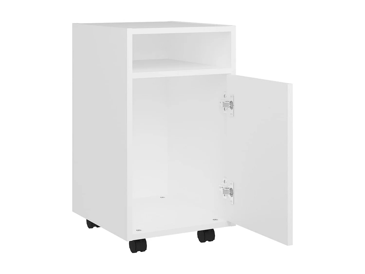 Armoire latérale avec roues Blanc 33x38x60 cm Bois d’ingénierie