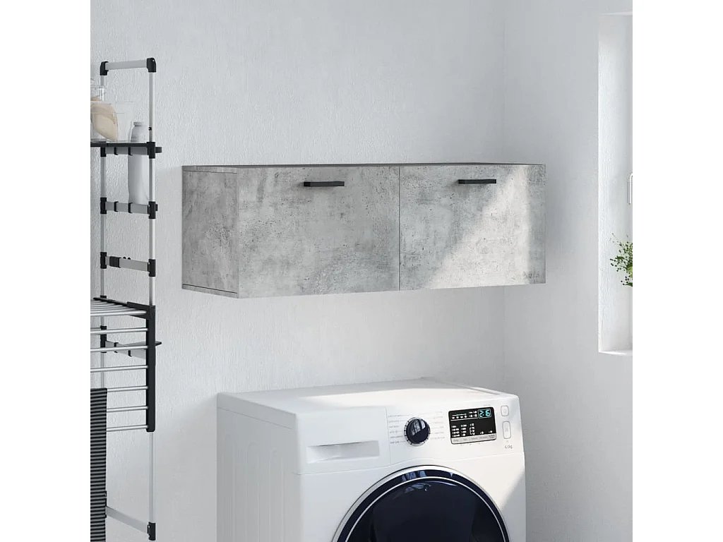 Armoire murale gris béton 100x36,5x35 cm bois d'ingénierie