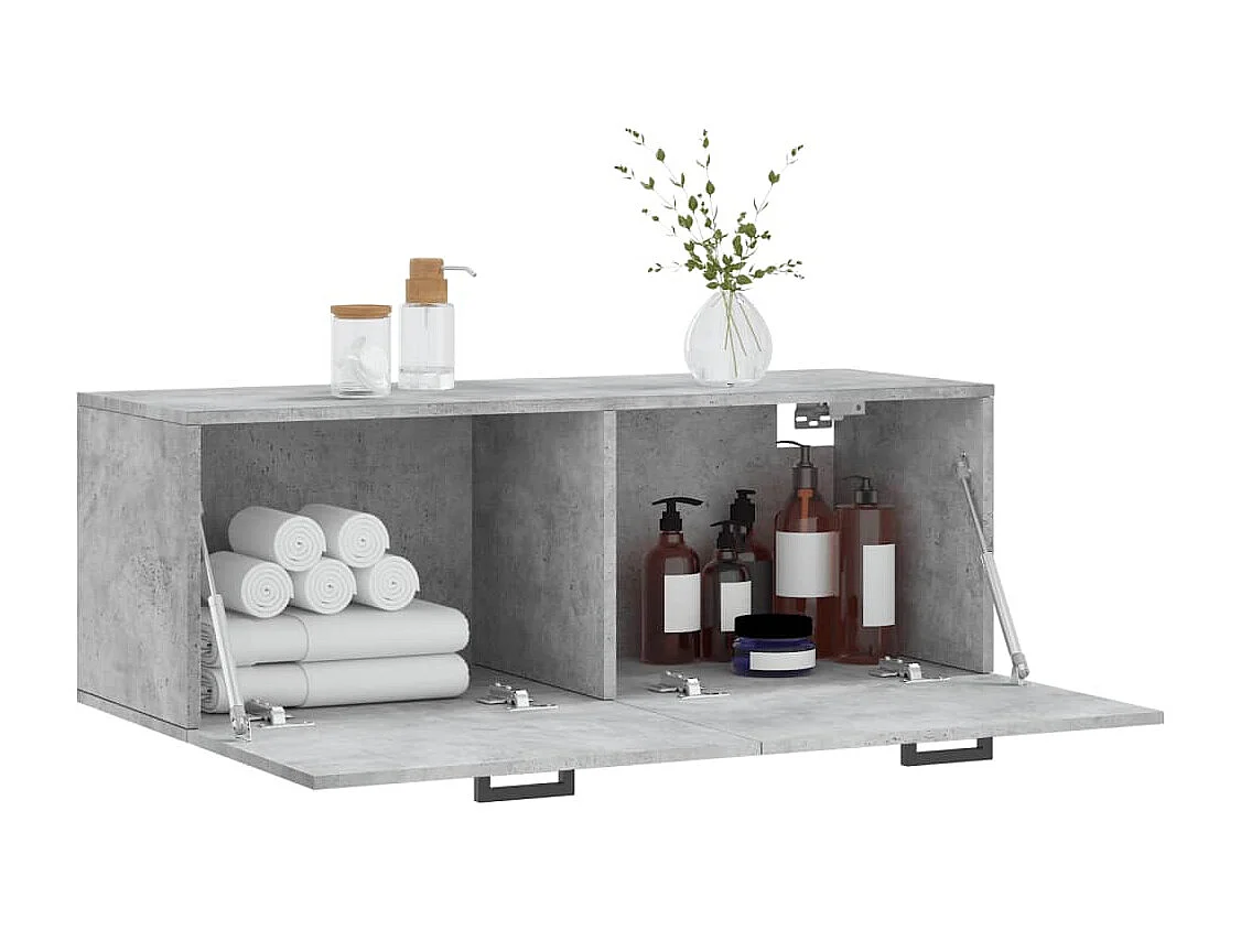Armoire murale gris béton 100x36,5x35 cm bois d'ingénierie