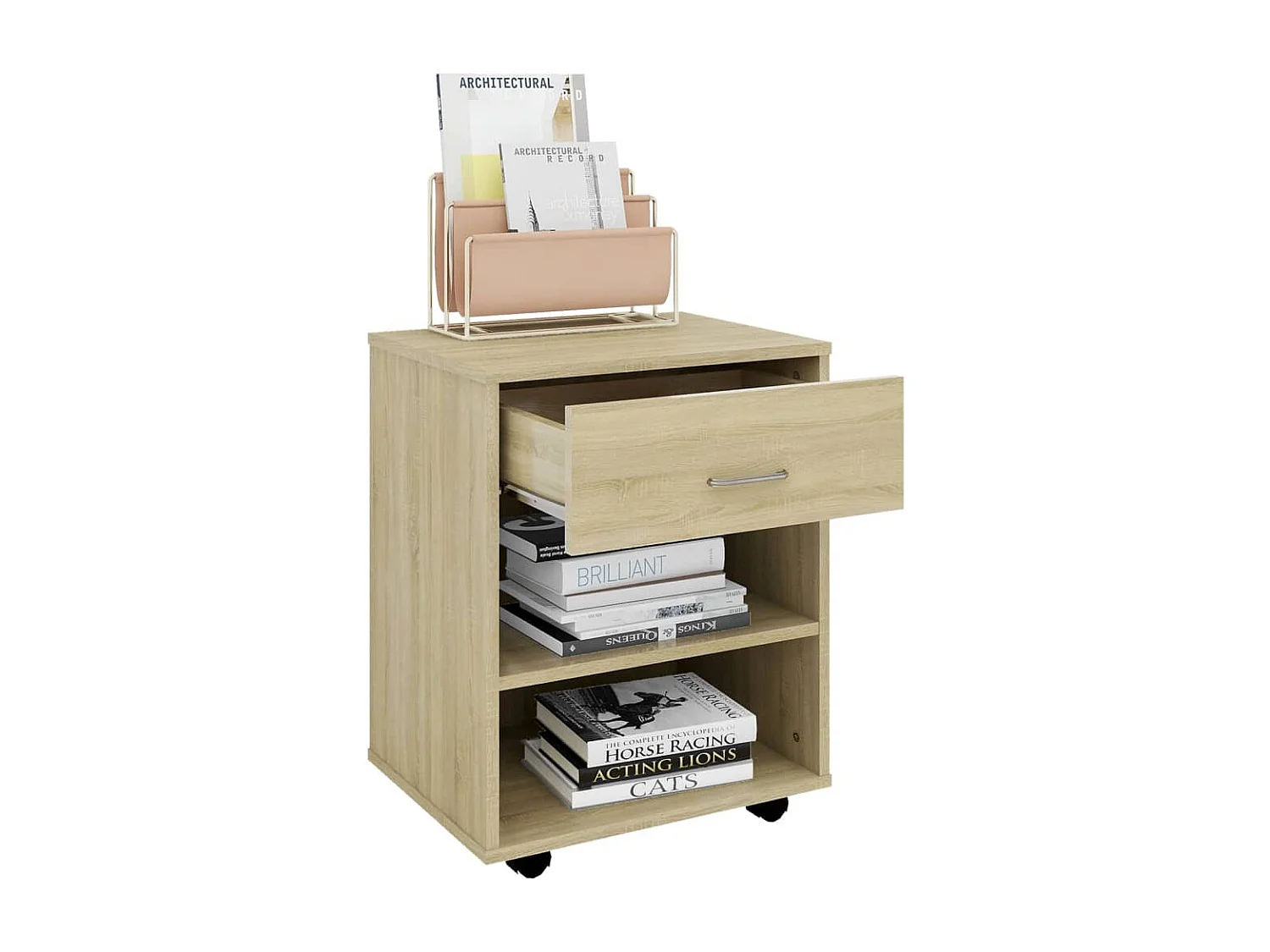 Armoire à roulettes Chêne sonoma 46x36x59 cm Bois d’ingénierie