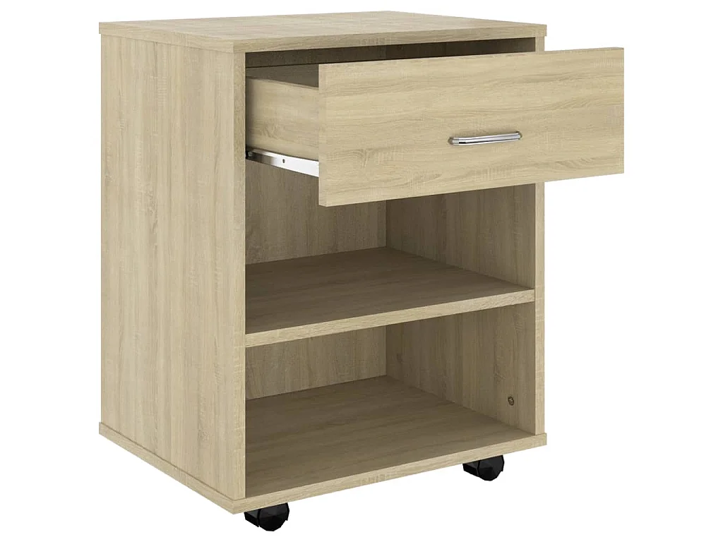 Armoire à roulettes Chêne sonoma 46x36x59 cm Bois d’ingénierie