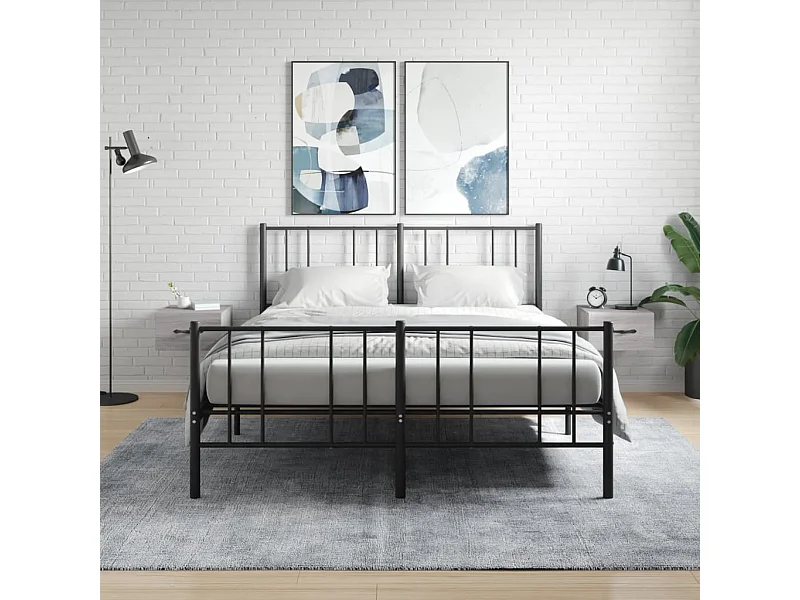 Wand-Nachttische 2 Stk. Grau Sonoma 35x35x20 cm