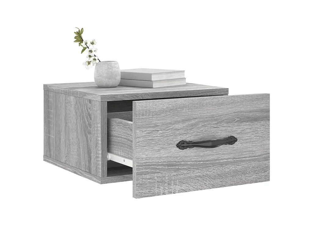 Wand-Nachttische 2 Stk. Grau Sonoma 35x35x20 cm
