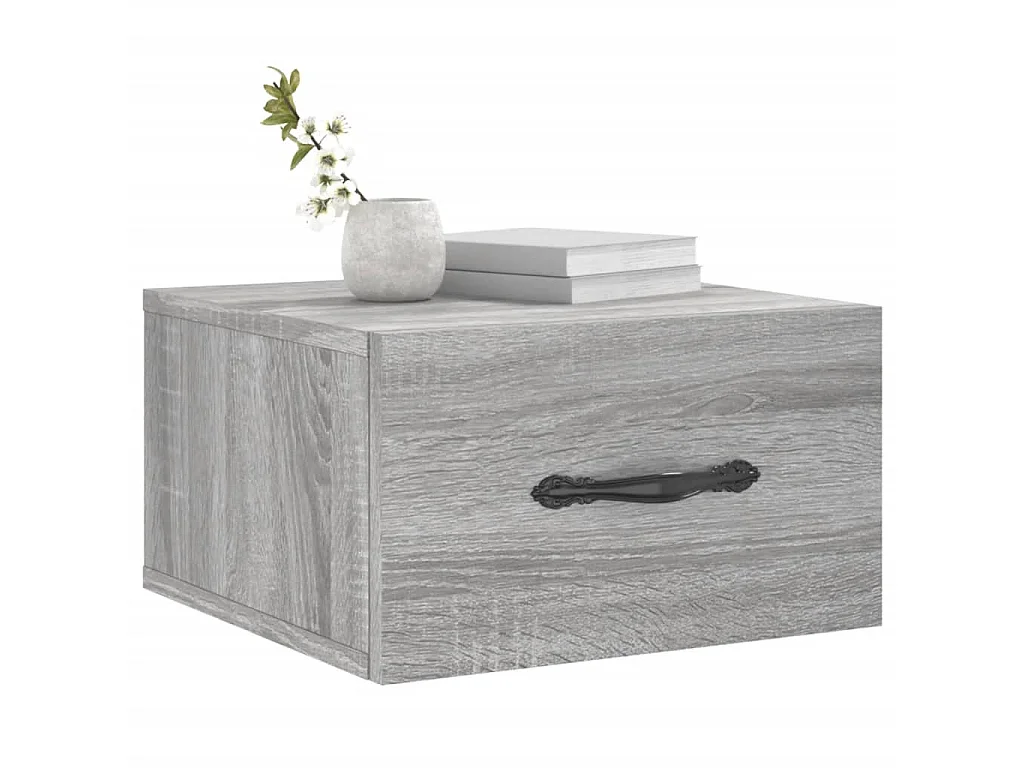 Comodini a Muro 2 pz Grigio Sonoma 35x35x20 cm