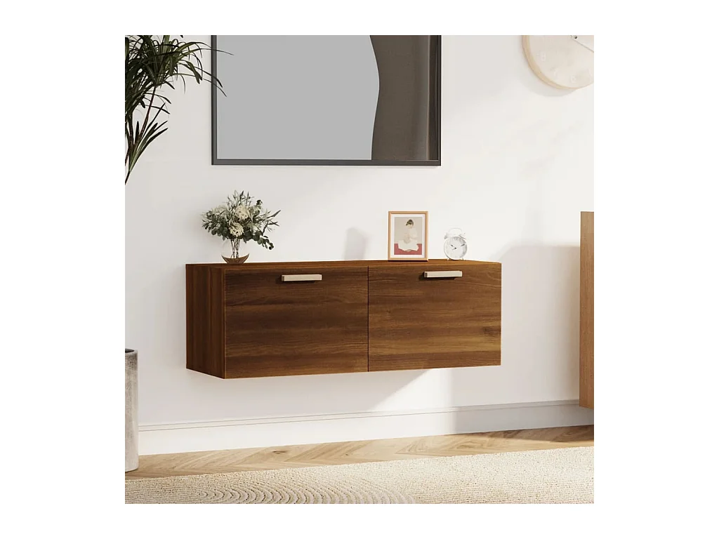 Mobile Pensile Rovere Marrone 100x36,5x35 cm Legno Multistrato