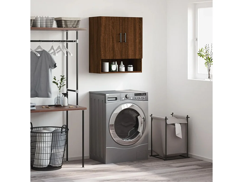 Armário parede 60x31x70 cm derivados madeira carvalho castanho