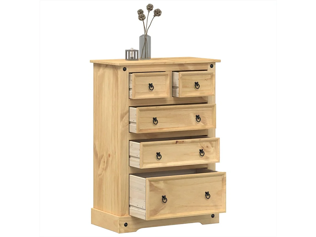 Commode Corona 80x43x114 cm bois massif de pin