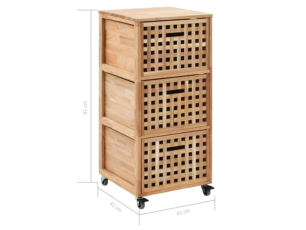 Badschrank 41x41x91 cm Massivholz Walnuss