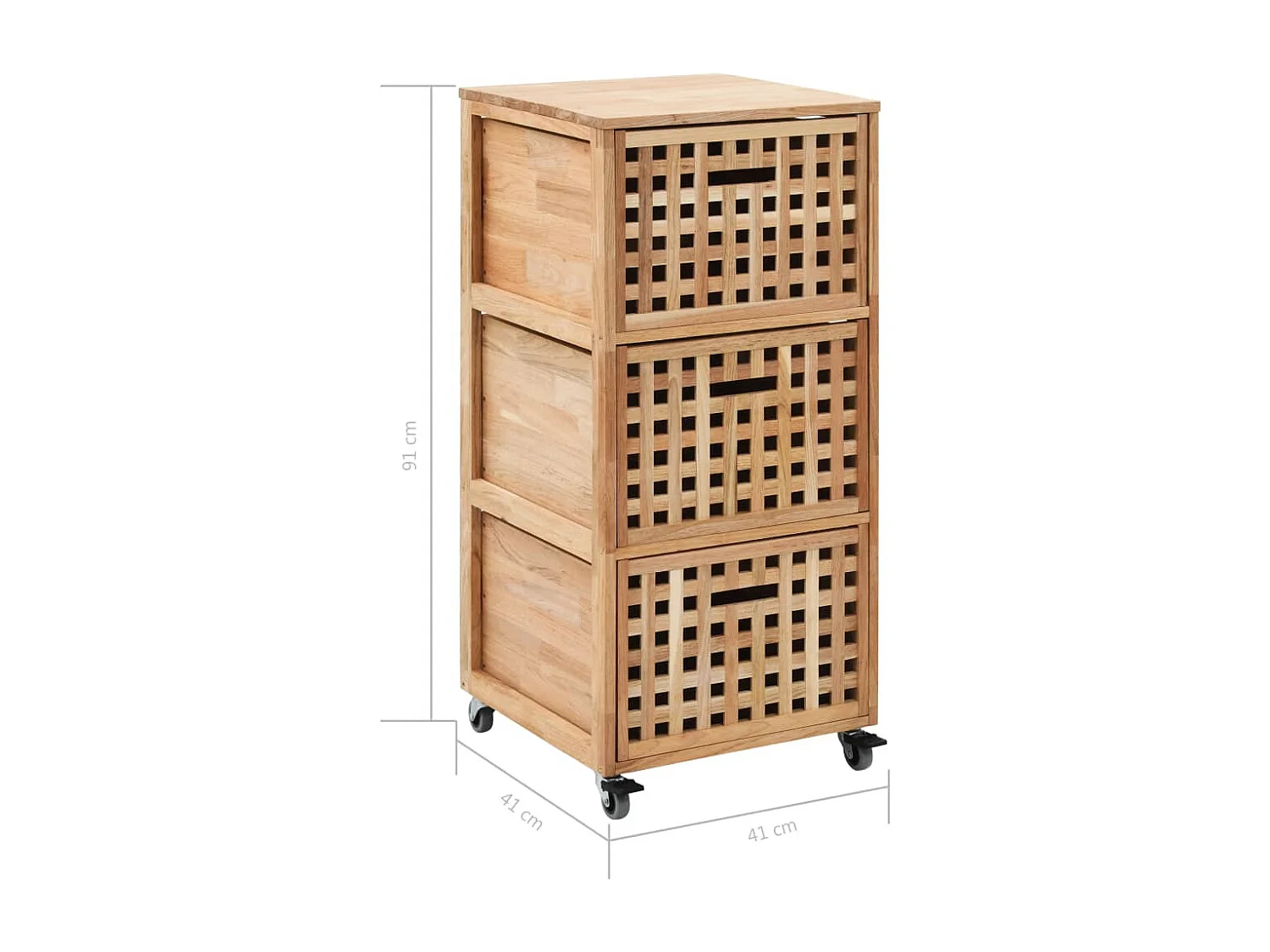Badschrank 41x41x91 cm Massivholz Walnuss