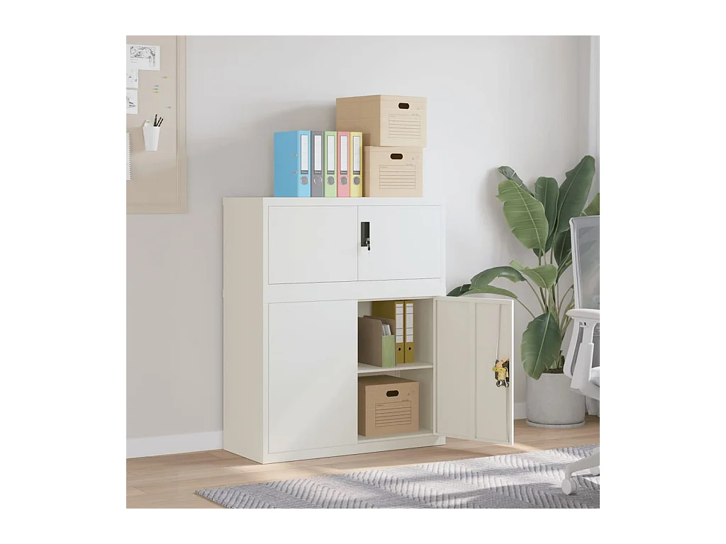 Classeur blanc 90x40x110 cm acier