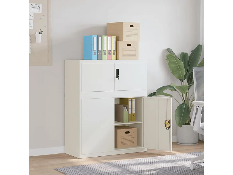 Classeur blanc 90x40x110 cm acier