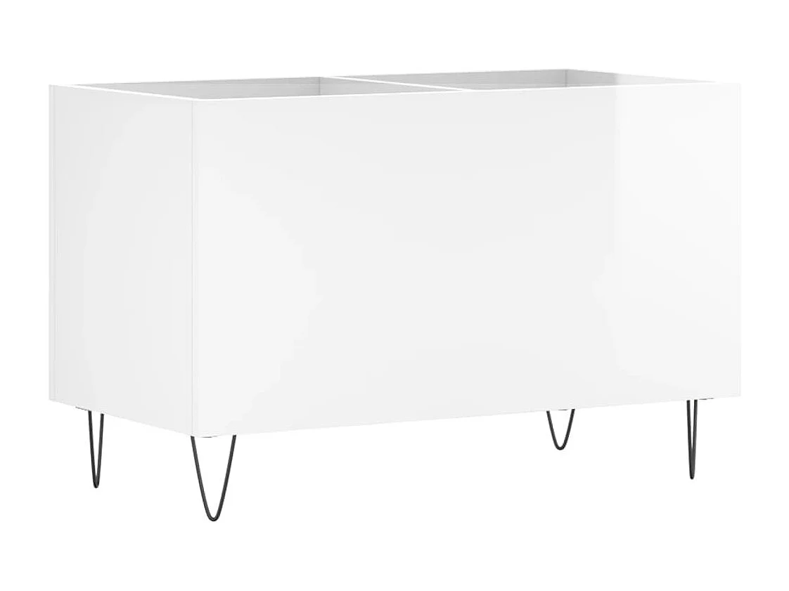 Armoire à disques blanc brillant 74,5x38x48cm bois d'ingénierie