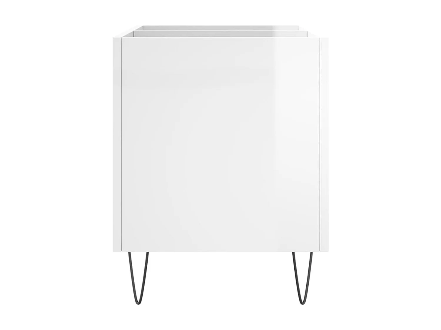 Armoire à disques blanc brillant 74,5x38x48cm bois d'ingénierie