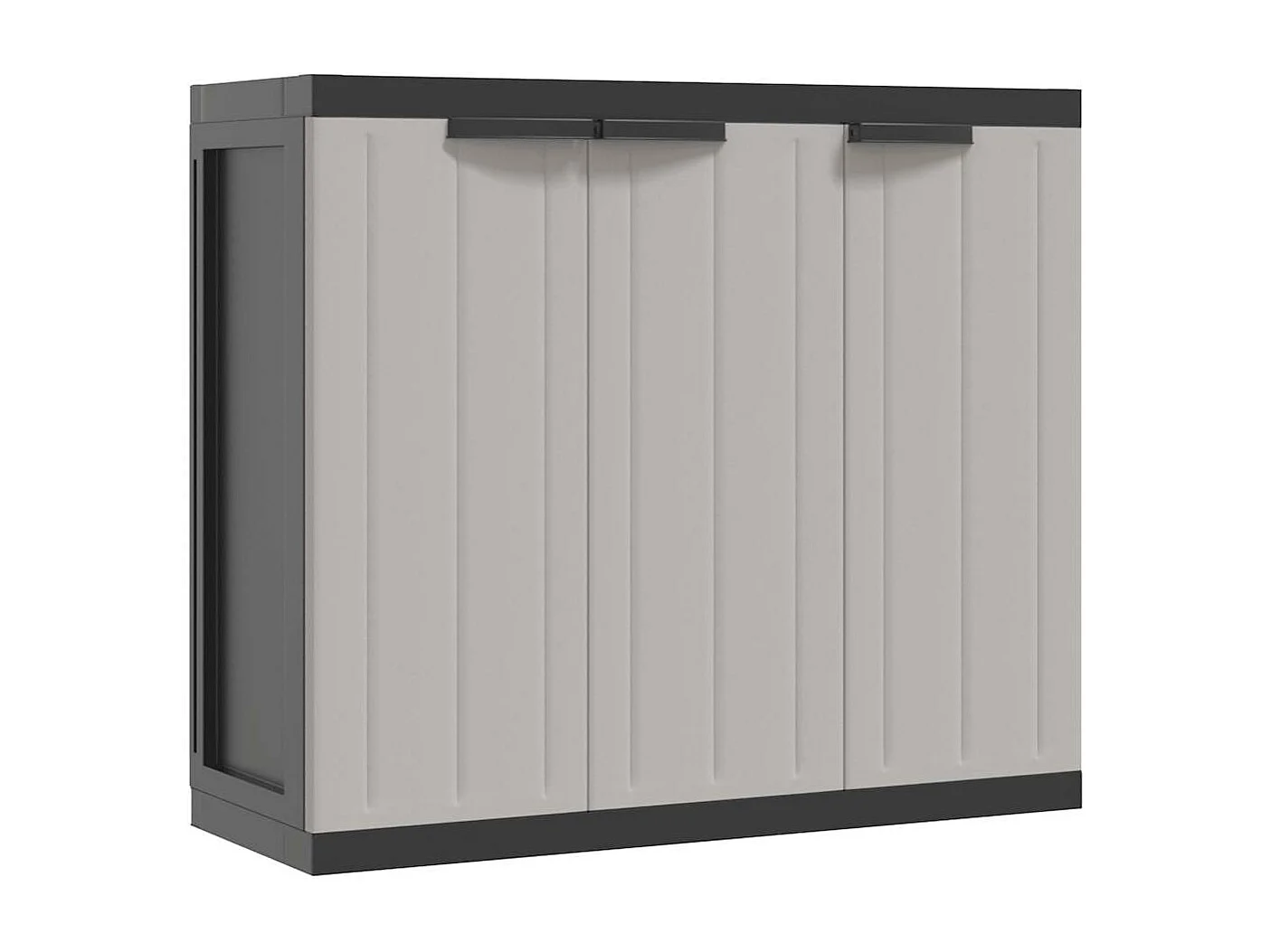Armadio da Esterno Grigio e Nero 97x37x85 cm in PP