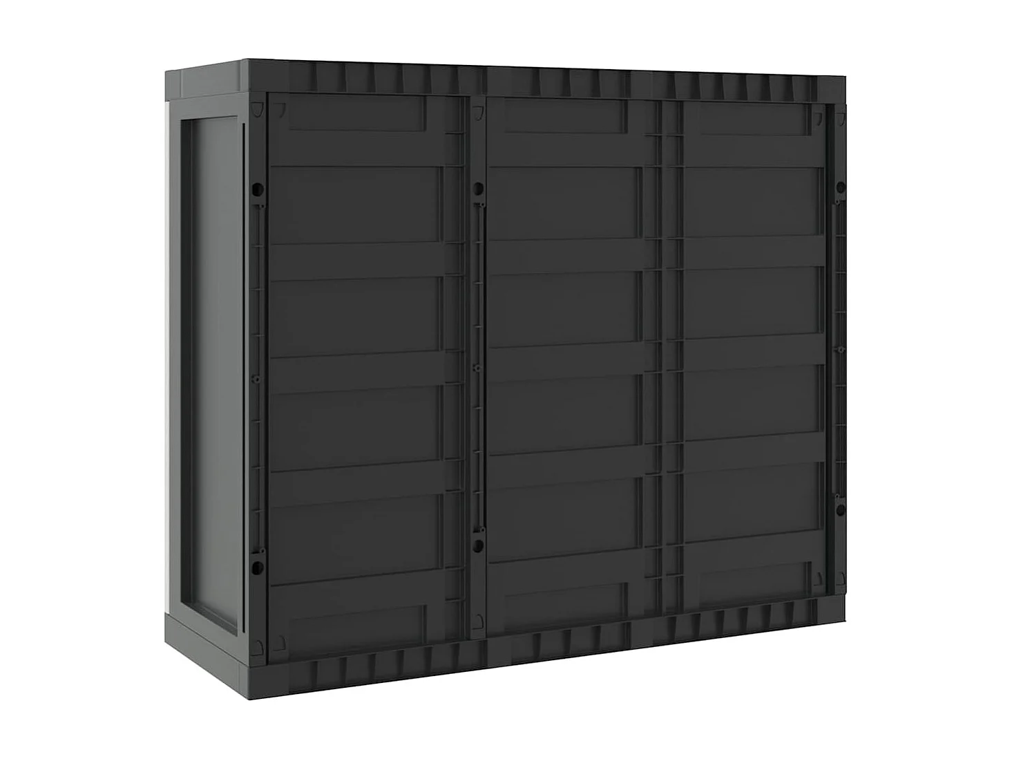 Armadio da Esterno Grigio e Nero 97x37x85 cm in PP