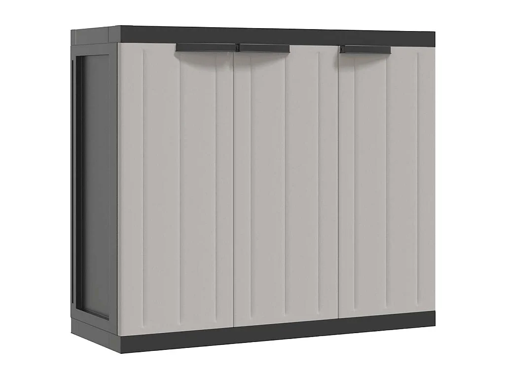 Tuinkast 97x37x85 cm polypropeen grijs en zwart