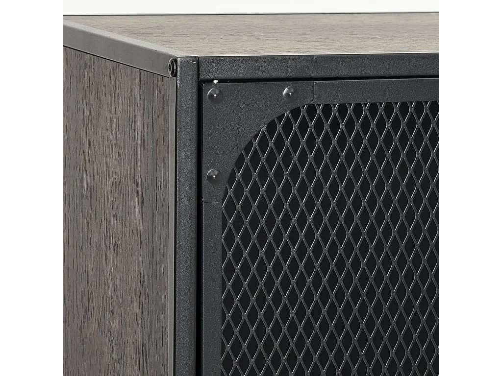 Armadietto Grigio 72x36x82 cm in Metallo e MDF