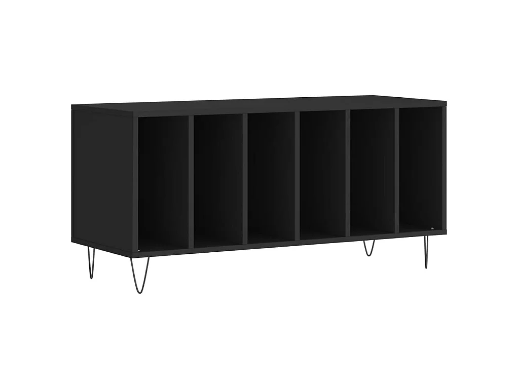 Mobile Porta Dischi Nero 100x38x48 cm in Legno Multistrato