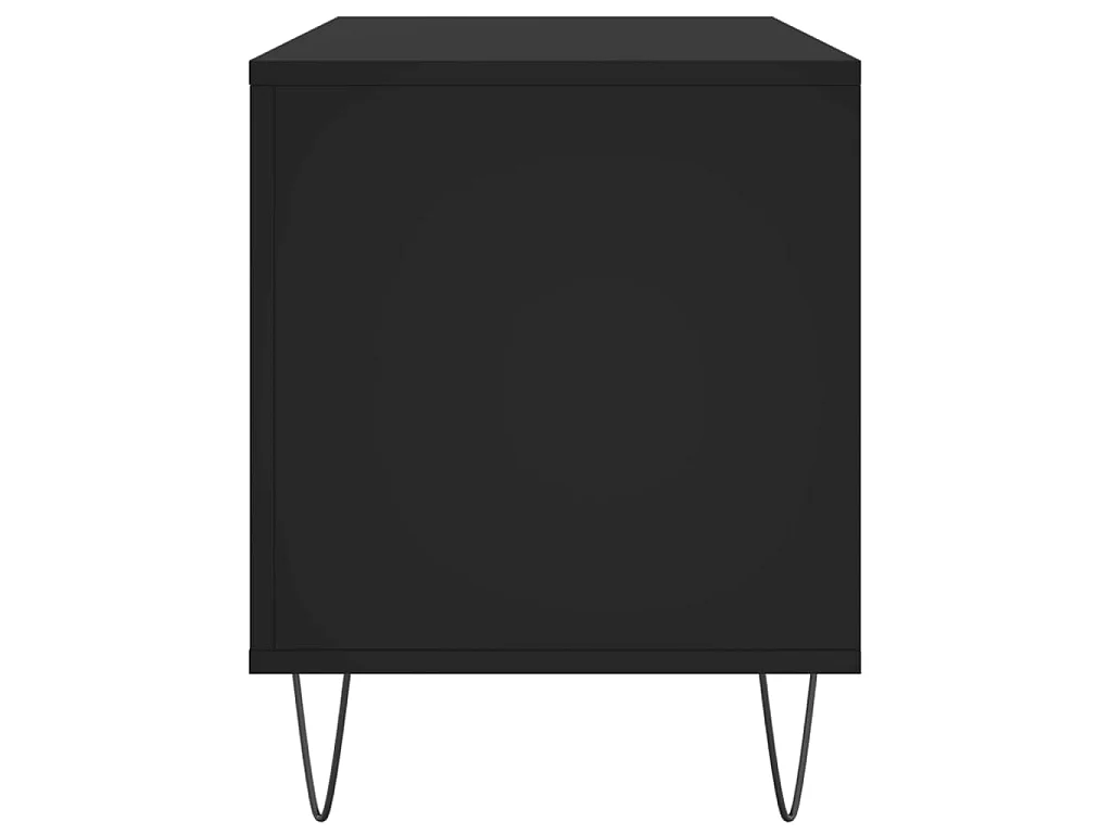 Mobile Porta Dischi Nero 100x38x48 cm in Legno Multistrato