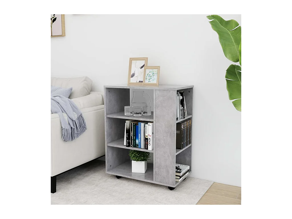 Rolkast 60x35x75 cm bewerkt hout betongrijs