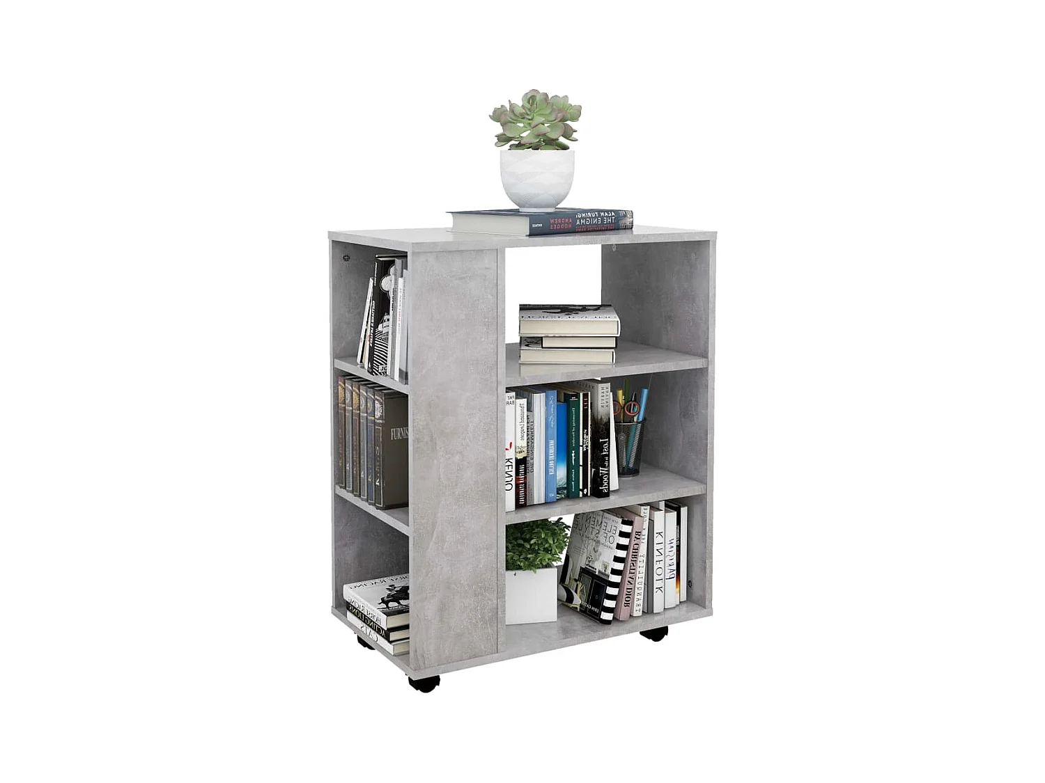 Rolkast 60x35x75 cm bewerkt hout betongrijs