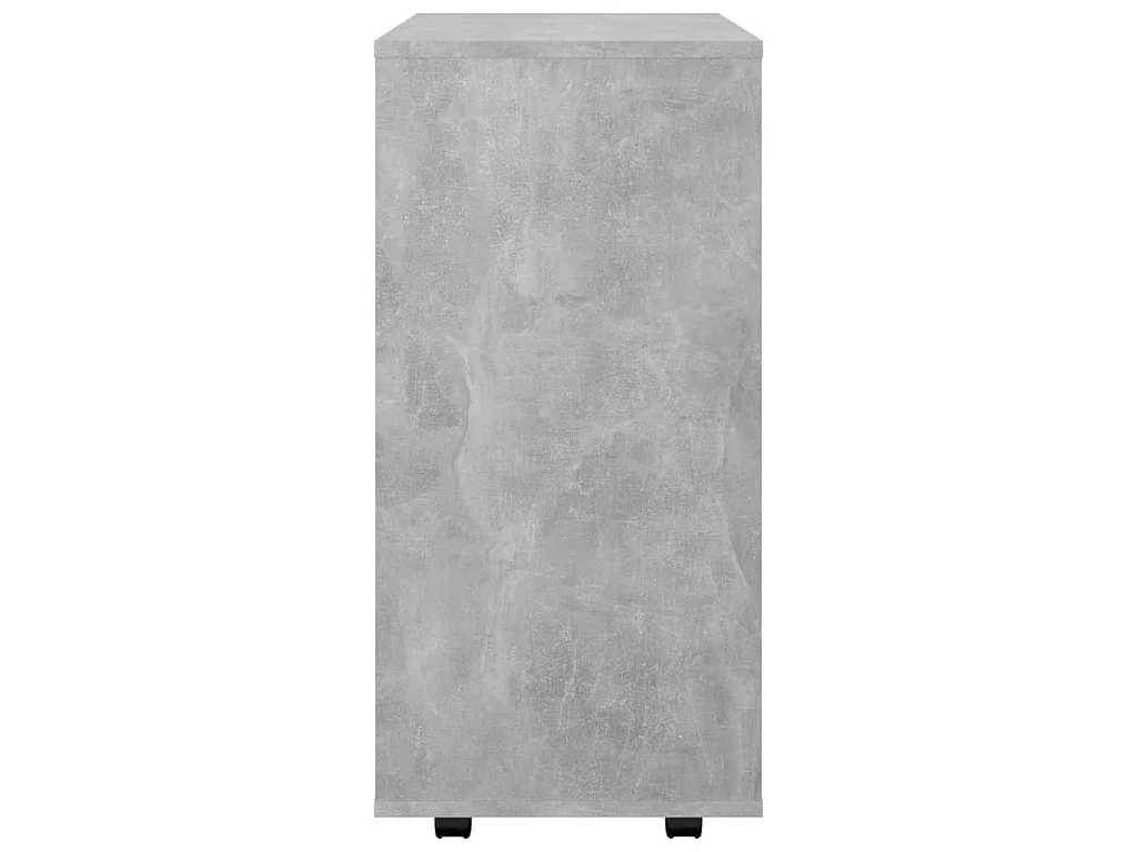 Mobiletto con Ruote Grigio Cemento 60x35x75cm Legno Multistrato