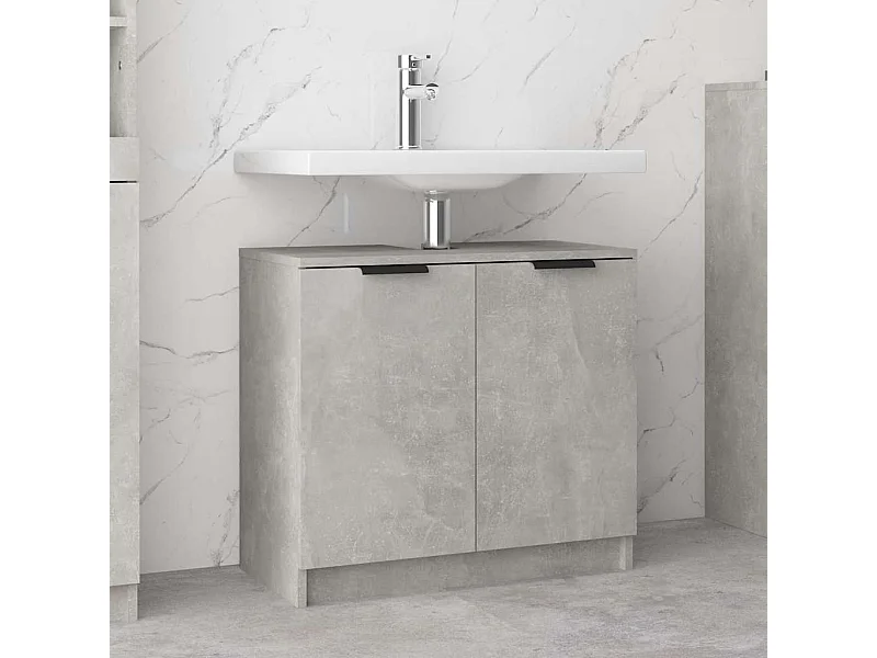 Badschrank Betongrau 64,5x33,5x59 cm Holzwerkstoff