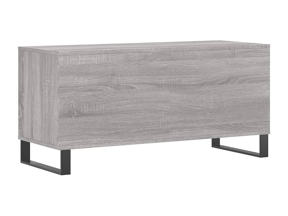 Platenkast 100x38x48 cm bewerkt hout grijs sonoma eikenkleurig