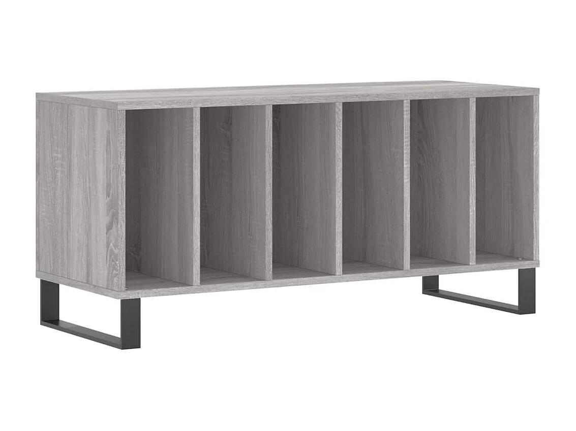 Mobile Porta Dischi Grigio Sonoma 100x38x48cm Legno Multistrato