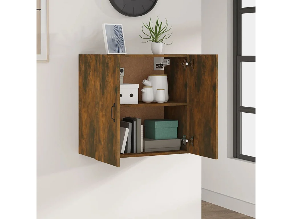 Wandkast 60x31x60 cm bewerkt hout gerookt eikenkleurig