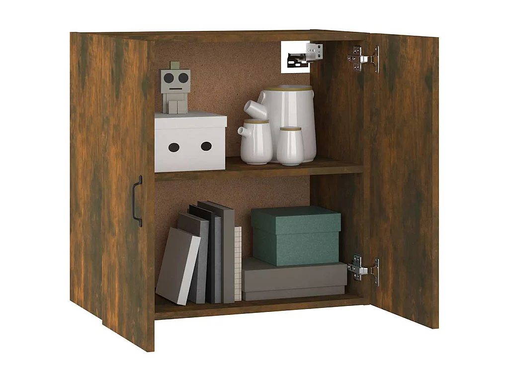 Mobile Pensile Rovere Fumo 60x31x60 cm Legno Multistrato