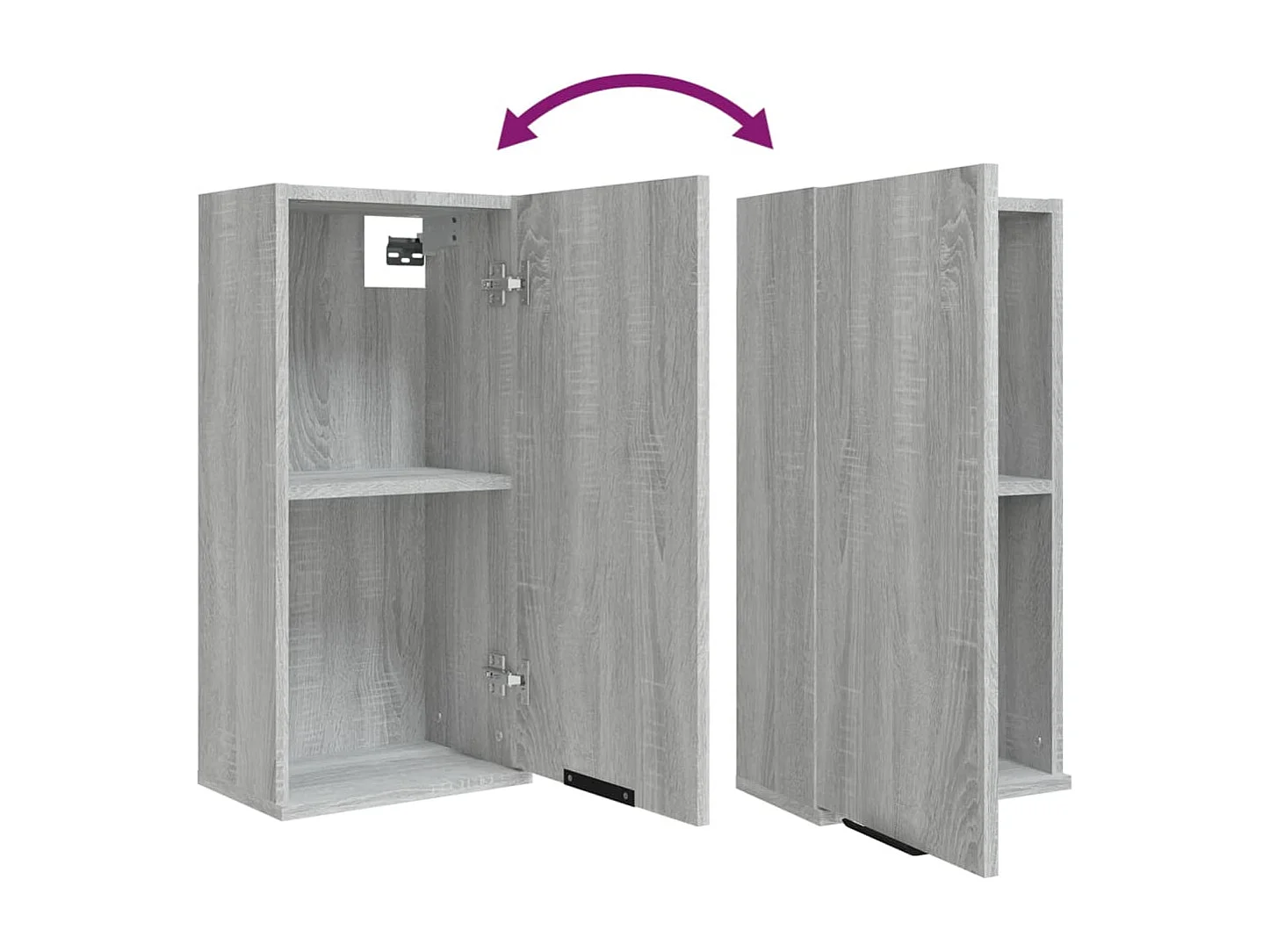 Badkamerkast wandgemonteerd 32x20x67 cm grijs sonoma eikenkleur