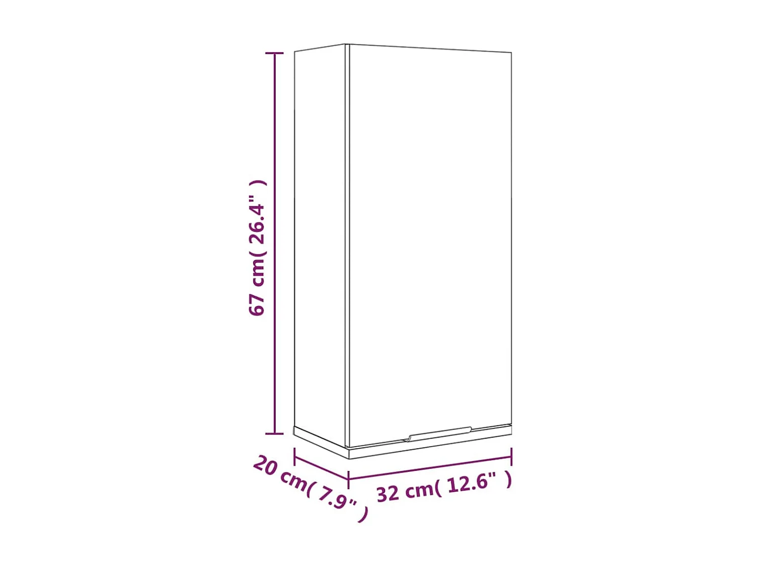 Armoire de salle de bain murale Sonoma gris 32x20x67 cm