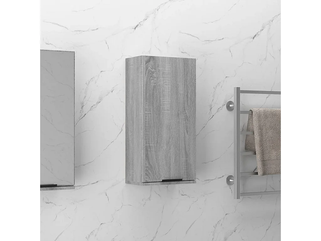 Badkamerkast wandgemonteerd 32x20x67 cm grijs sonoma eikenkleur