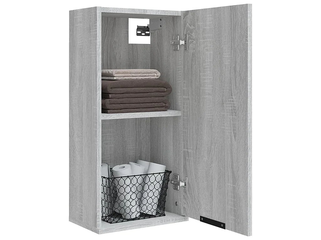Badkamerkast wandgemonteerd 32x20x67 cm grijs sonoma eikenkleur