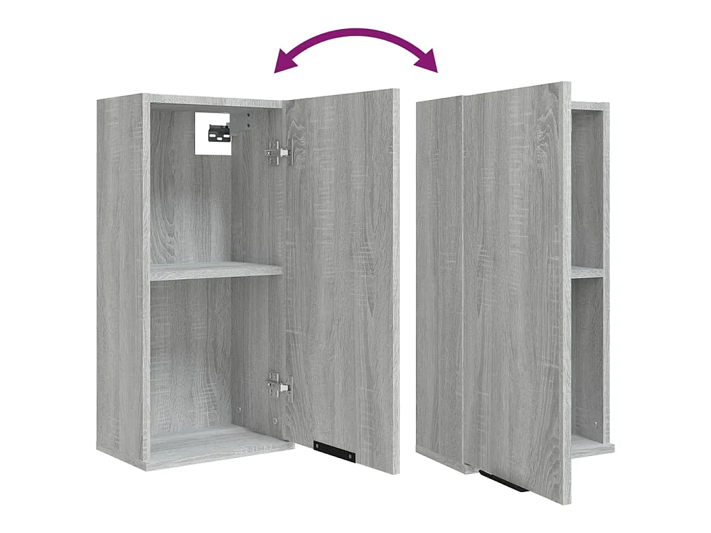 Badkamerkast wandgemonteerd 32x20x67 cm grijs sonoma eikenkleur