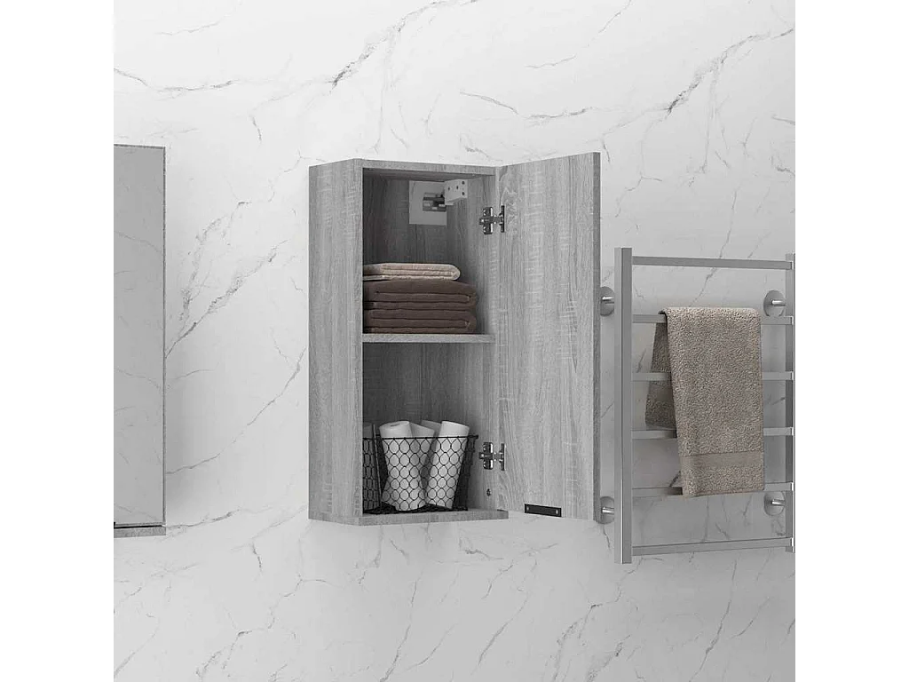 Badkamerkast wandgemonteerd 32x20x67 cm grijs sonoma eikenkleur