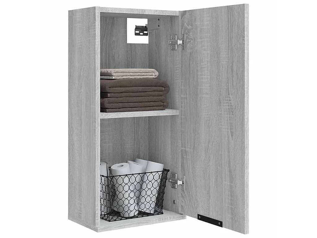 Badkamerkast wandgemonteerd 32x20x67 cm grijs sonoma eikenkleur