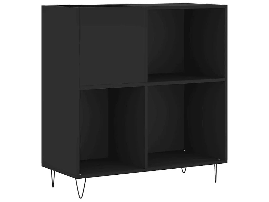 Plattenschrank Schwarz 84,5x38x89 cm Holzwerkstoff