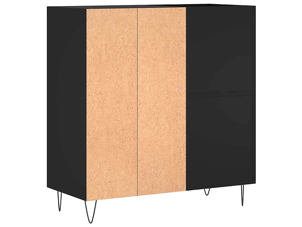 Platenkast 84,5x38x89 cm bewerkt hout zwart