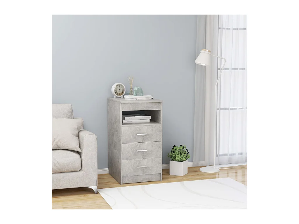 Sideboard mit Schubladen Betongrau 40x50x76 cm Holzwerkstoff