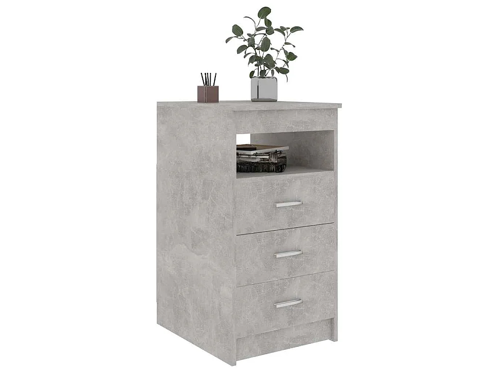 Armoire à tiroirs Gris béton 40x50x76 cm Bois d'ingénierie