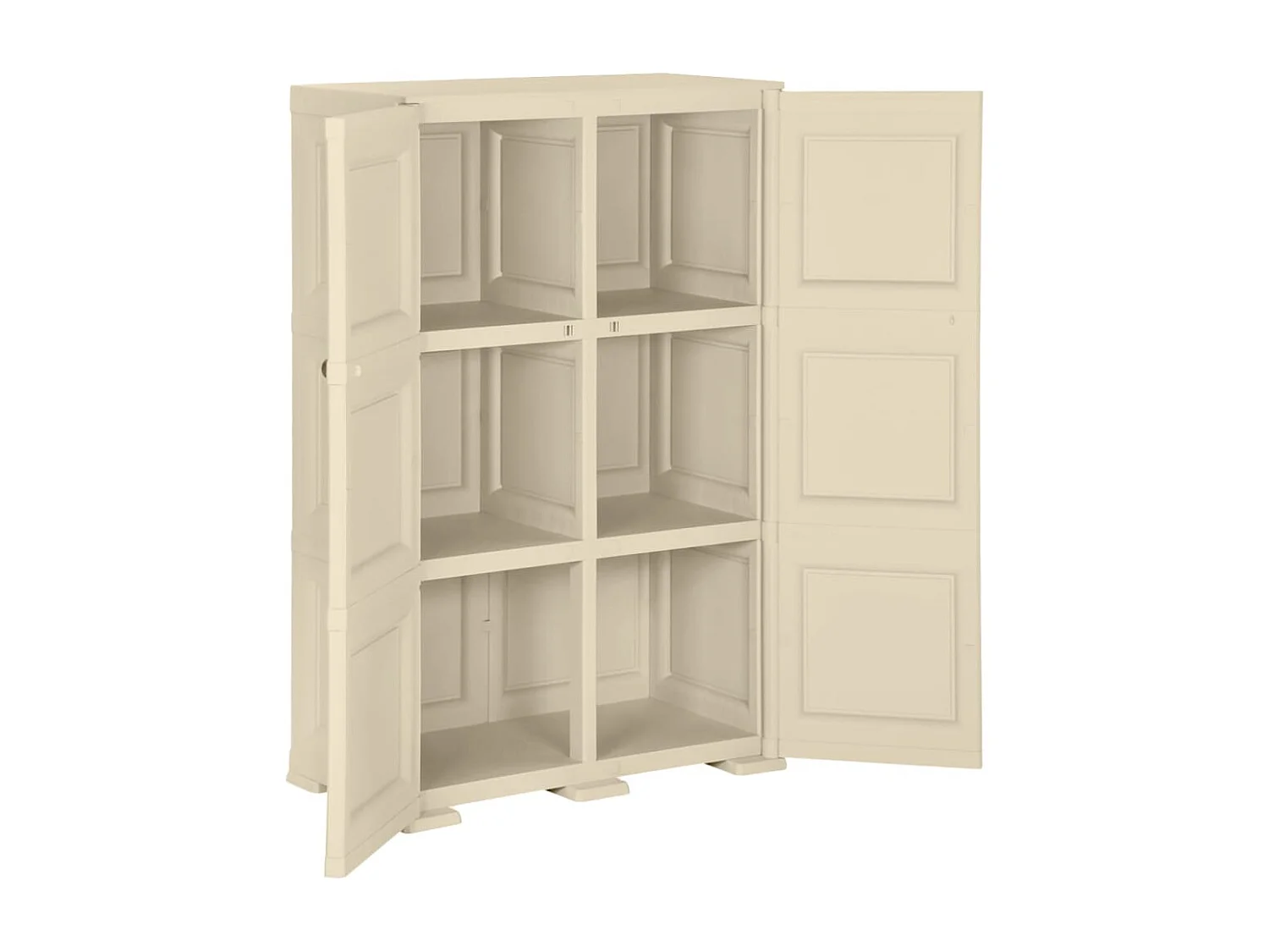 Kunststoffschrank 79x43x125 cm Holzdesign Angora-Weiß